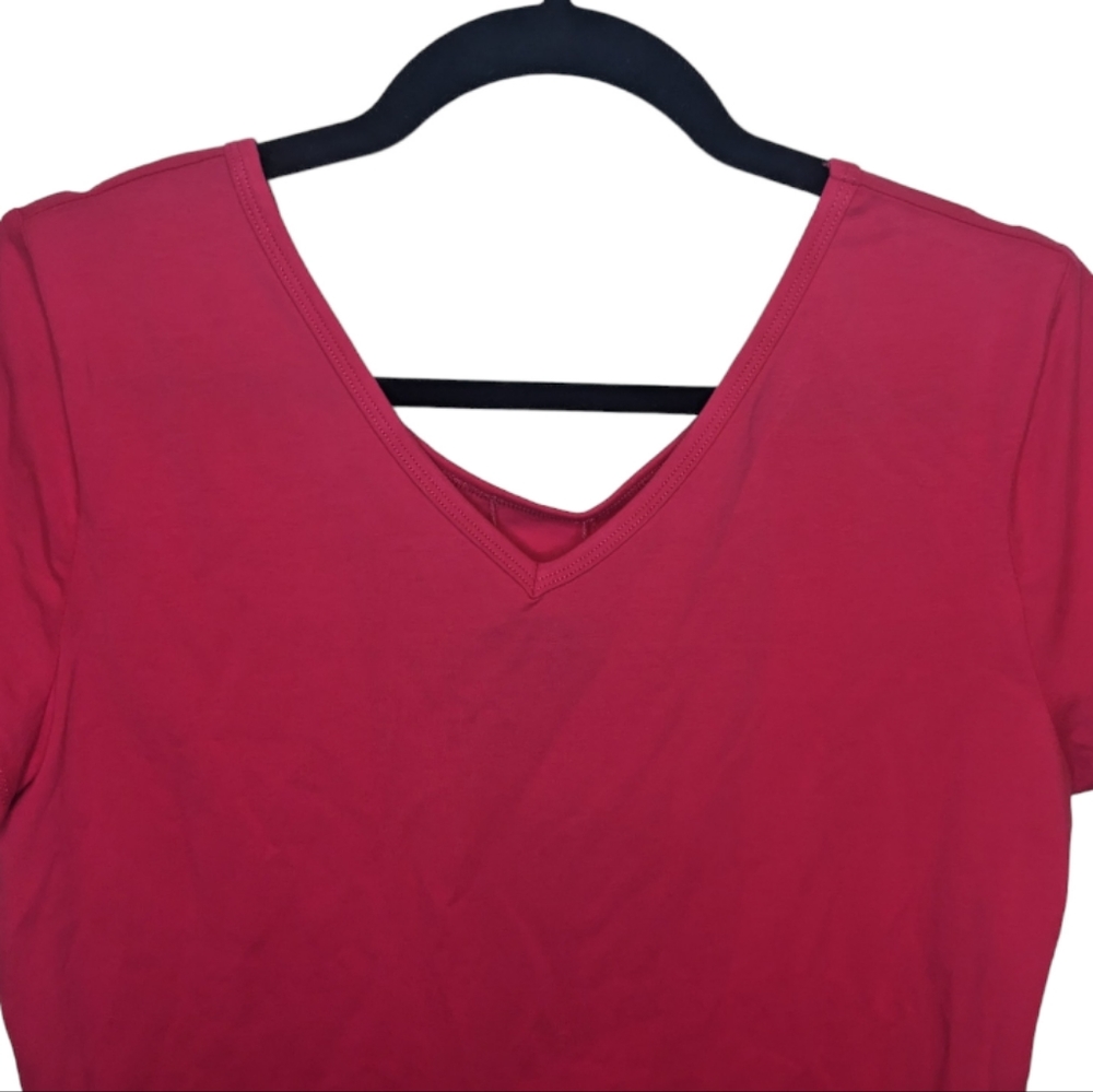 NWT Attitudes by Renee Pink Reversible V-Neck/Crew Neck T-Shirt - Size M 🌸💖 - Picture 5 of 12